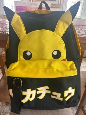 Yellow & Black Pikachu Character Backpack